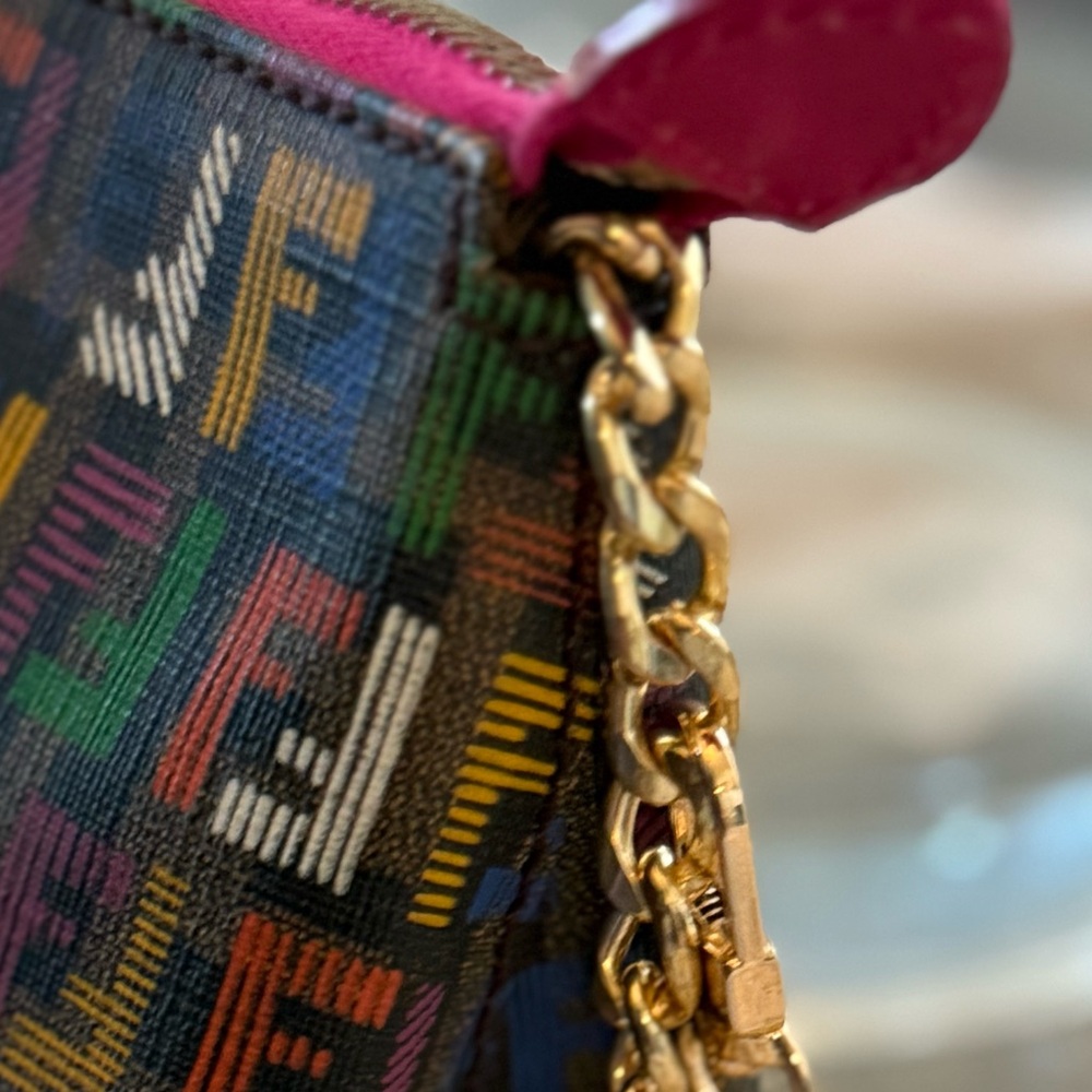 AUTHENTIC FENDI MULTI COLOR MONOGRAMMED CANVAS POUCH - EUC PRELOVED-EUC - Picture 15 of 15